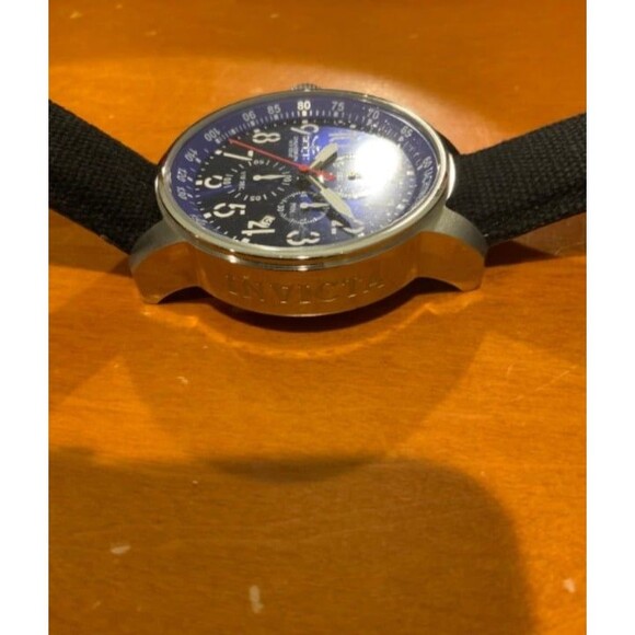 Invicta I-Force Watch 1513 Blue Face with Black Canvas Band - Picture 3 of 4
